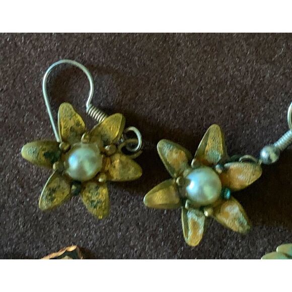 Vintage Whimsical Hook Earrings, SET of 3, Unmarked - Picture 4 of 4